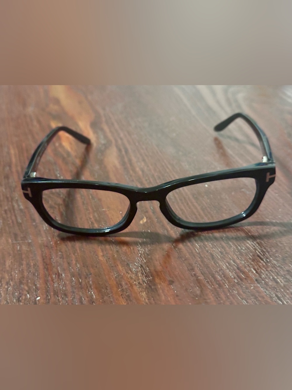 Tom Ford eyeglass frames black side gold accents
